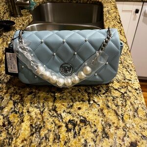 NWT Badgley Mischka Quilted Pearl Handbag/Crossbody 6X11